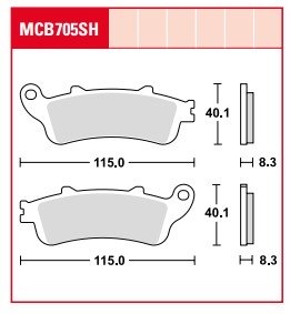 Колодки тормозные дисковые TRW LUCAS MCB705SH