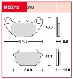 Колодки тормозные дисковые LUCAS MCB712SRM