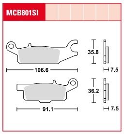 Колодки тормозные дисковые LUCAS MCB801SI
