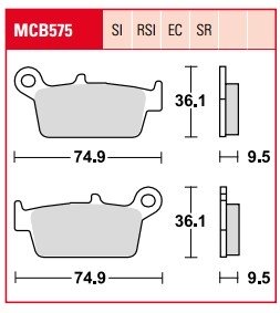 Колодки тормозные дисковые LUCAS MCB575