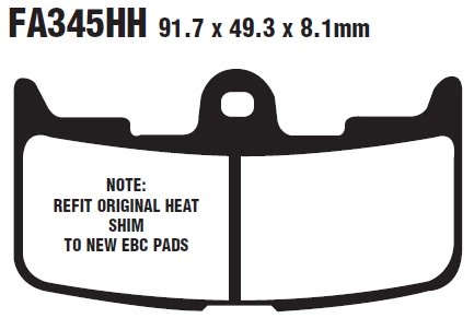 Колодки тормозные дисковые EBC FA345HH