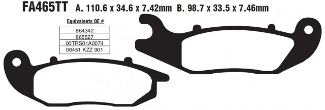 Колодки тормозные дисковые EBC FA465TT