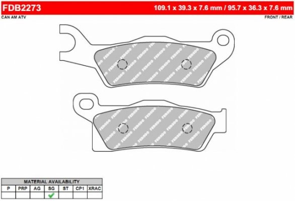 Колодки тормозные дисковые FERODO FE FDB2273SG