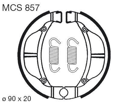 Колодки тормозные барабанные LUCAS MCS857