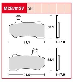 Колодки тормозные дисковые LUCAS MCB781SV
