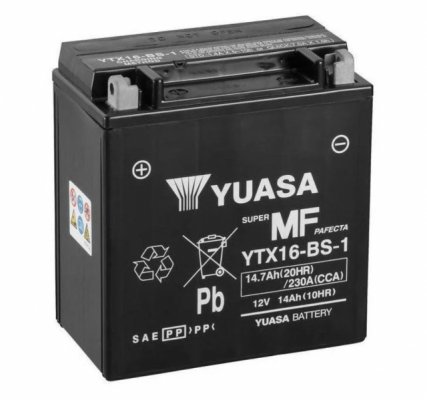 Аккумулятор YUASA YTX16-BS-1