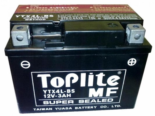 Аккумулятор Toplite YTX4L-BS