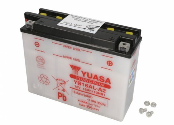 Аккумулятор YUASA YB16AL-A2(16А*ч-210А)