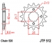 Звезда ведущая(передняя) JT Sprockets JTF512.15RB