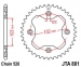 JT JTA881.38BLK - звезда задняя легкосплавная KTM SX, XC 450/525 (2008-2013) и квадроциклы (ATV) KTM 450/505/525 (2008-2012 , 520 шаг, 38 зубьев