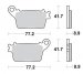 SBS 834HF - комплект карбоновых задних колодок HONDA CBR600/1000, SUZUKI GSX-R600/750/1000/, YAMAHA R1